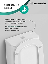 Ambassador Унитаз компакт Royal белый с сиденьем микролифт – фотография-8